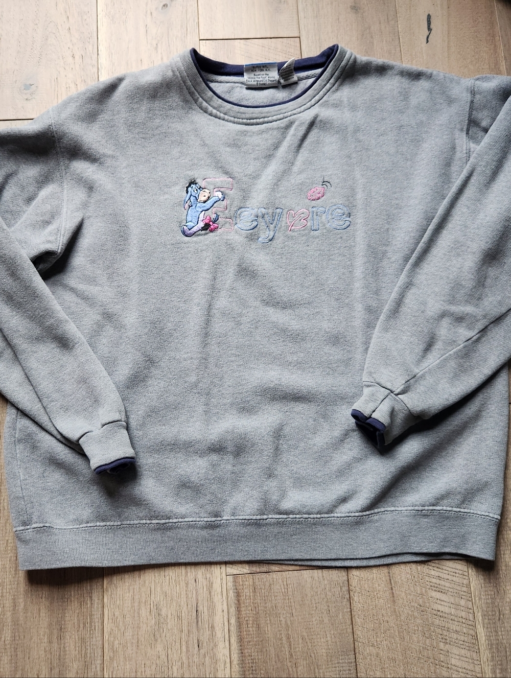 Vintage Disney Pooh Eeyore Embroidered Crew Neck Size Small